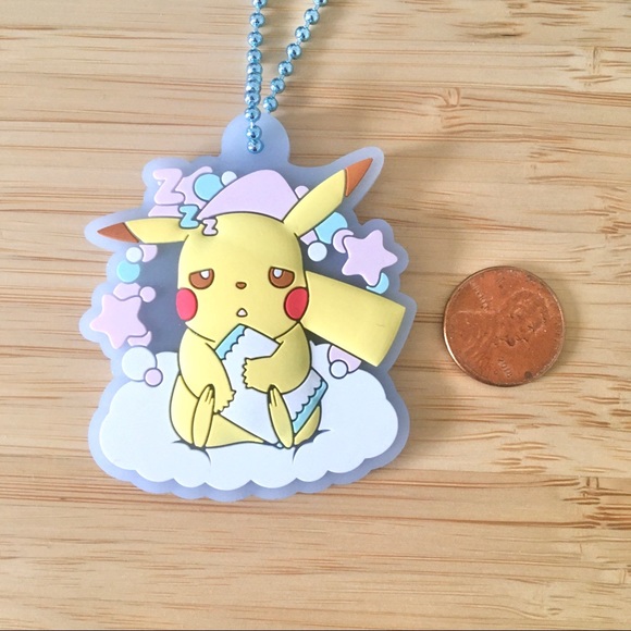 Pokemon Accessories - Rare pokemon sleepy pikachu rubber keychain